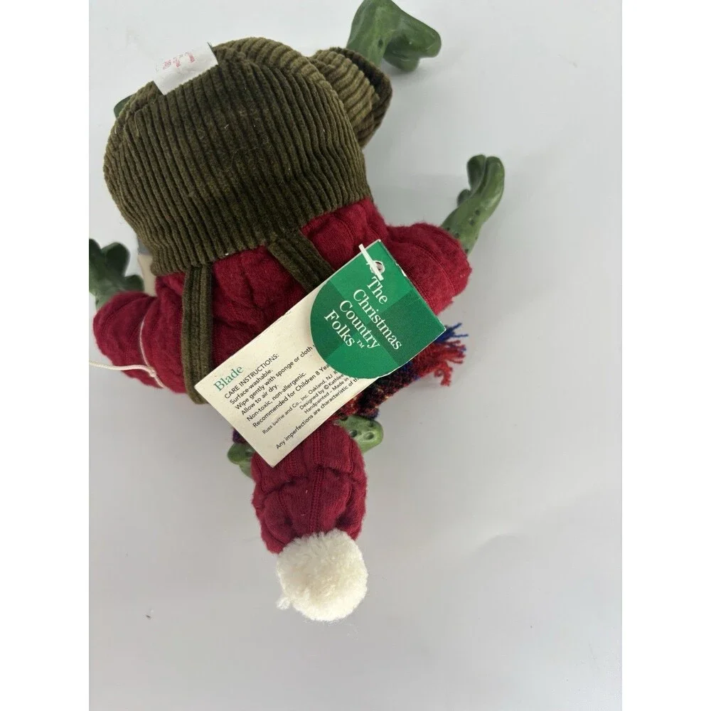 Russ Berrie Blade Frog Christmas Country Folk Shelf Sitter Winter Ice Skate Tag